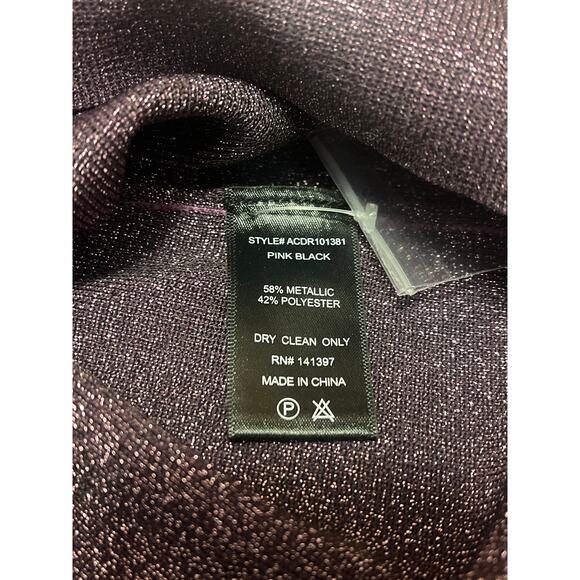 ASTR The Label Purple Metallic Long Puff Sleeve Sweater Mini Bodycon Dress Sz M - Picture 5 of 5